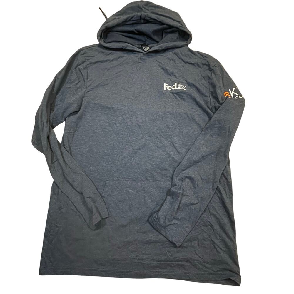 Employee FedEx Women‎ L Lightweight Hoodie Long Sleeve Shirt Blue Corporate Logo